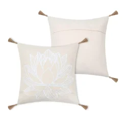 Cuscino quadrato in cotone (45 x 45 cm) Mekong Ecru
