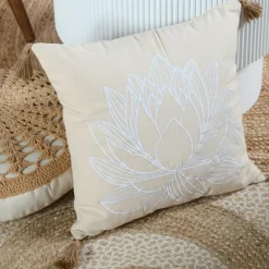 Cuscino quadrato in cotone (45 x 45 cm) Mekong Ecru