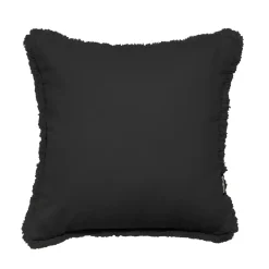 Cuscino quadrato in cotone (45 x 45 cm) Pixel con frange Nero