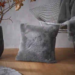 Cuscino quadrato in ecopelliccia (45 x 45 cm) Finn Grigio antracite