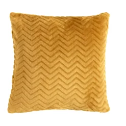 Cuscino quadrato in flanella (45 x 45 cm) Zag Giallo senape