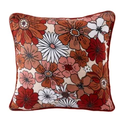 Cuscino quadrato in garza di cotone (45 x 45 cm) Gaïa azalea Terracotta