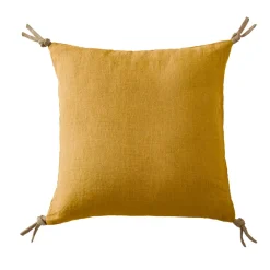 Cuscino quadrato lino lavato (45 cm) Louise Giallo senape