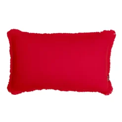 Cuscino rettangolare in cotone (40 x 60 cm) Pixel con frange Rosso