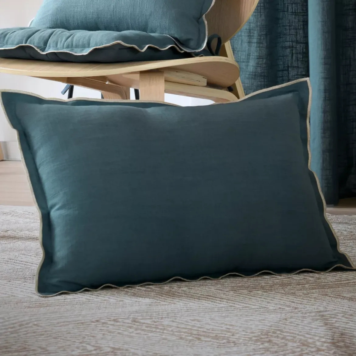 Cuscino rettangolare in cotone (40 x 60 cm) Helios Blu