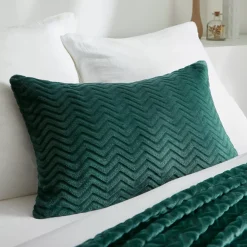 Cuscino rettangolare in flanella (40 x 60 cm) Zag Verde