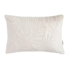 Cuscino rettangolare in flanella (40 x 60 cm) Flore Ecru