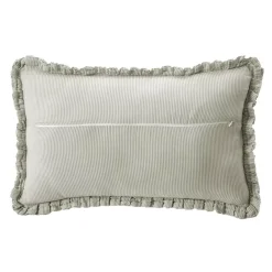 Cuscino rettangolare in garza di cotone (40 x 60 cm) Gaïa a righe Verde eucalipto