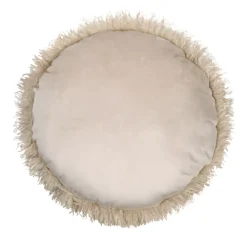 Cuscino rotondo in pelliccia sintetica (40 cm) Cosylife Beige