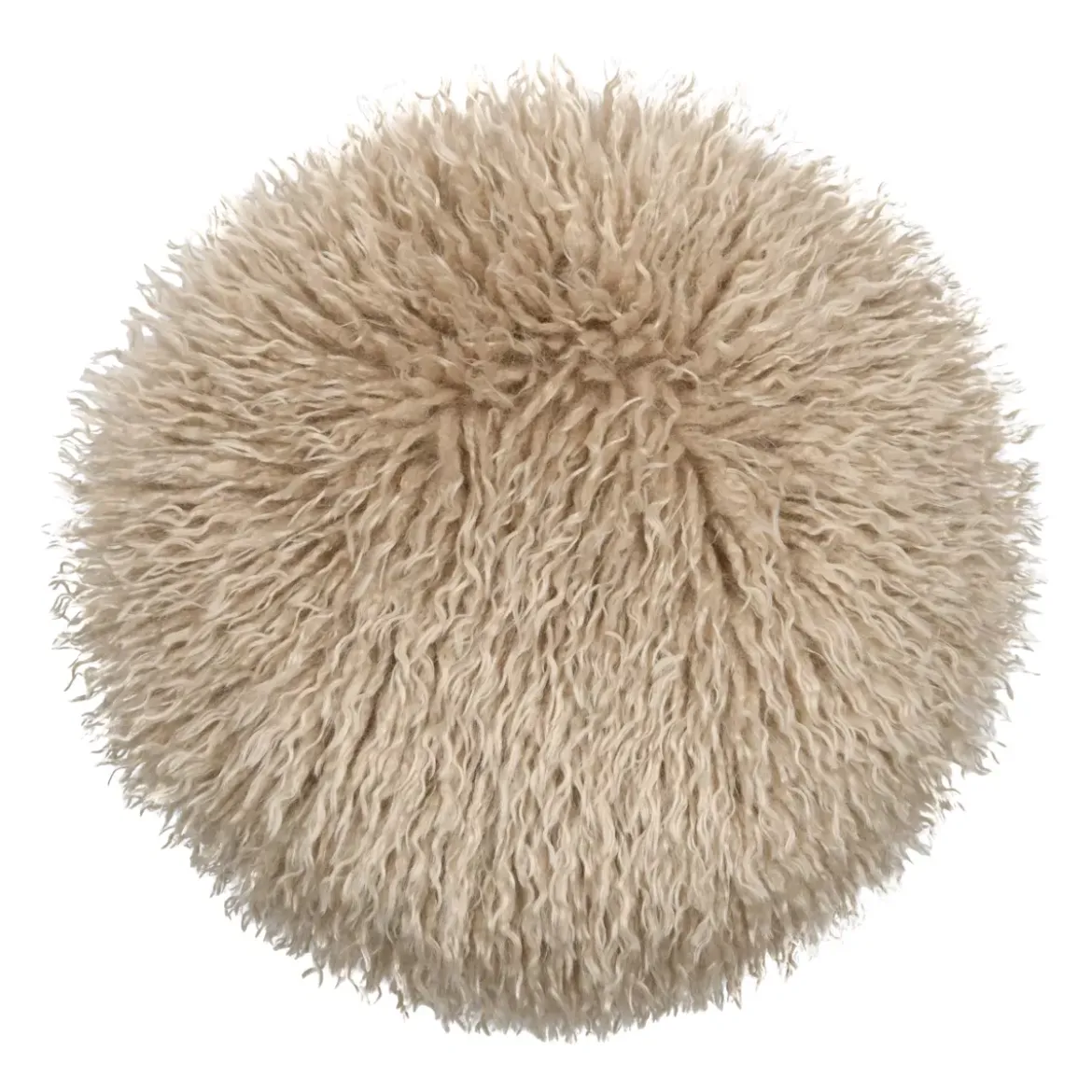 Cuscino rotondo in pelliccia sintetica (40 cm) Cosylife Beige