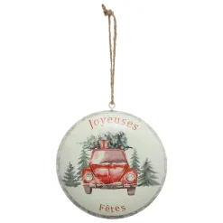 Decorazione da appendere di Natale in metallo (D10 cm) Buone Feste