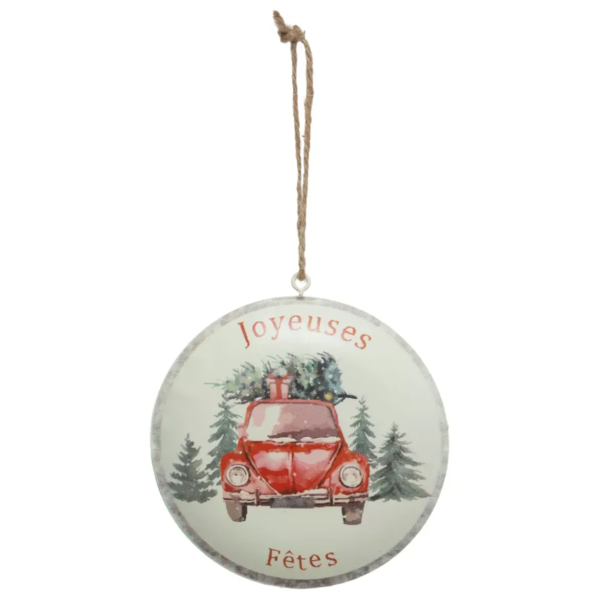 Decorazione da appendere di Natale in metallo (D10 cm) Buone Feste