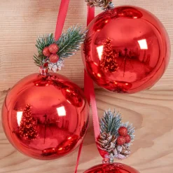 Decorazione da appendere di Natale decorazione (H22 cm) Sfere Lusso Rosso