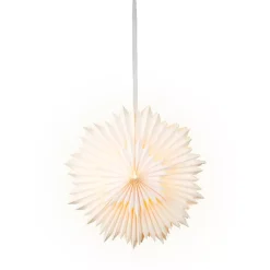 Decorazione da appendere luminosa in carta LED (D40 cm) Origami Star Bianco caldo