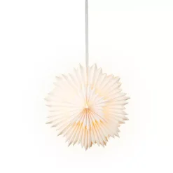 Decorazione da appendere luminosa in carta LED (D60 cm) Origami Star Bianco caldo