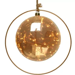 Decorazione da appendere luminosa a pile 30 LED (D20 cm) Luna d'Inverno Ambra/bianco caldo