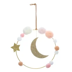 Decorazione da parete bambino in metallo (H21.5 cm) Luna Rosa