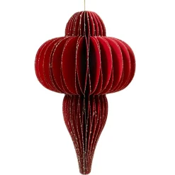 Decorazione di Natale sospesa in carta (H20 cm) con chiusura magnetica Rosso