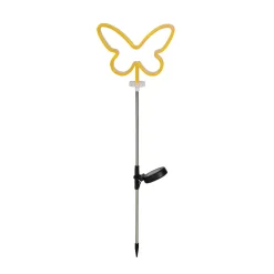 Decorazione luminosa Solare da infilare nel terreno (H65 cm) Farfalla neon Gialla