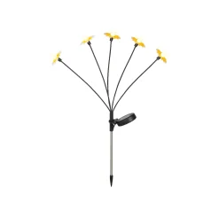Decorazione luminosa Solare con picchetto (H60 cm) Margherite Giallo e bianco caldo