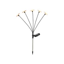 Decorazione luminosa Solare con picchetto (H60 cm) Margherite Rosso