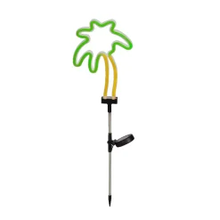 Decorazione luminosa Solare da infilare nel terreno (H74 cm) Palma neon Verde