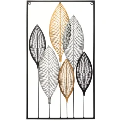 Decorazione murale Foglie Nero e oro