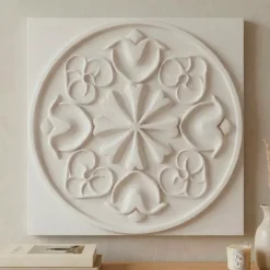 Decorazione murale in legno (L50 cm) Mandala Bianco