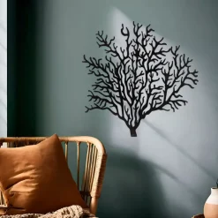 Decorazione murale in metallo (Alt 56 cm) Corallo Nero