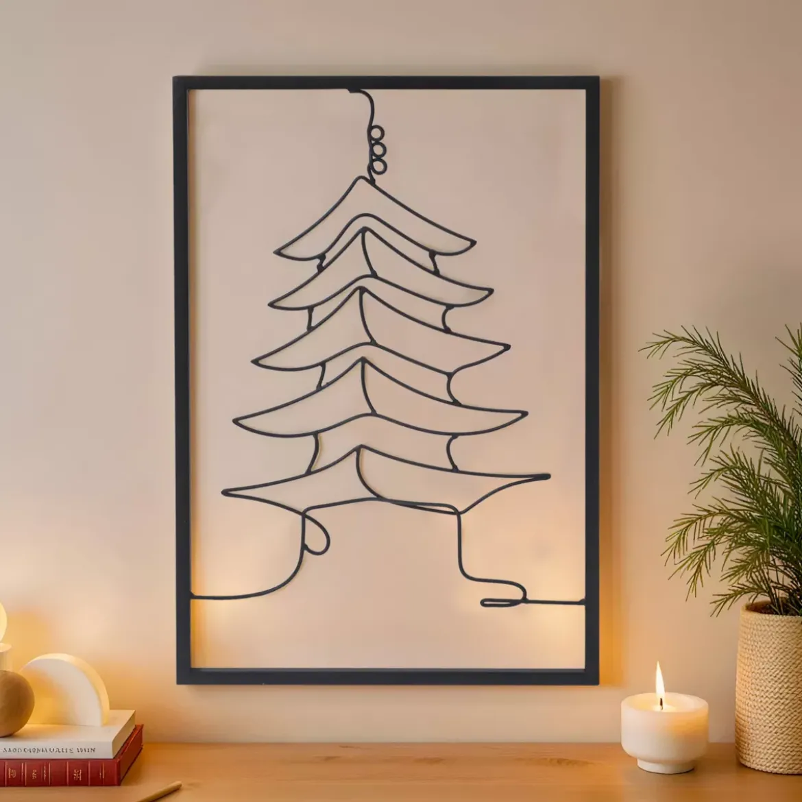 Decorazione murale in metallo (Alt 80 cm) Tempio Nero