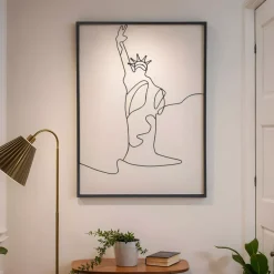 Decorazione murale in metallo (Alt 80 cm) Statuta della Libertà Nero