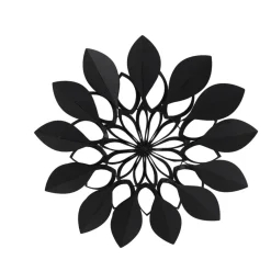Decorazione murale in metallo (D91 cm) Fiore Nero e marrone