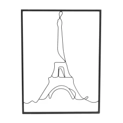 Decorazione murale in metallo (Alt 80 cm) Torre Eiffel Nero