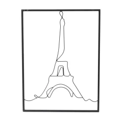 Decorazione murale in metallo (Alt 45 cm) Torre Eiffel Nero