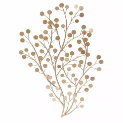 Decorazione murale in metallo (Alt 80 cm) Scultura piccole foglie Oro chiaro