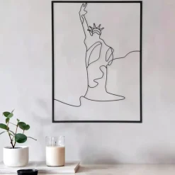 Decorazione murale in metallo (Alt 40 cm) Statuta della Libertà Nero