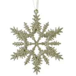 Decorazione natalizia a sospensione (D13 cm) Fiocco di neve dorato con glitter