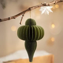 Decorazione natalizia da appendere in carta (H20 cm) con chiusura magnetica Verde rosmarino