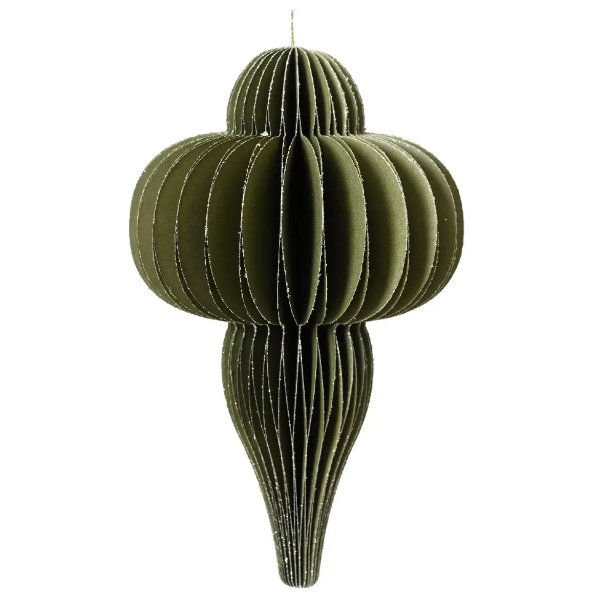 Decorazione natalizia da appendere in carta (H20 cm) con chiusura magnetica Verde rosmarino