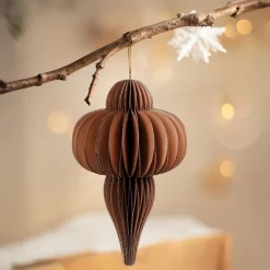 Decorazione natalizia da appendere in carta (H20 cm) con chiusura magnetica Marrone caffè