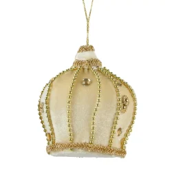 Decorazione natalizia da appendere in velluto (H10 cm) Corona Velluto Oro