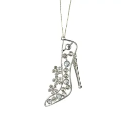 Decorazione natalizia da appendere in metallo (H11 cm) Paris strass Argento