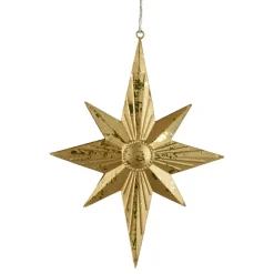 Decorazione natalizia da appendere in metallo (H18 cm) Stella Venezia Oro