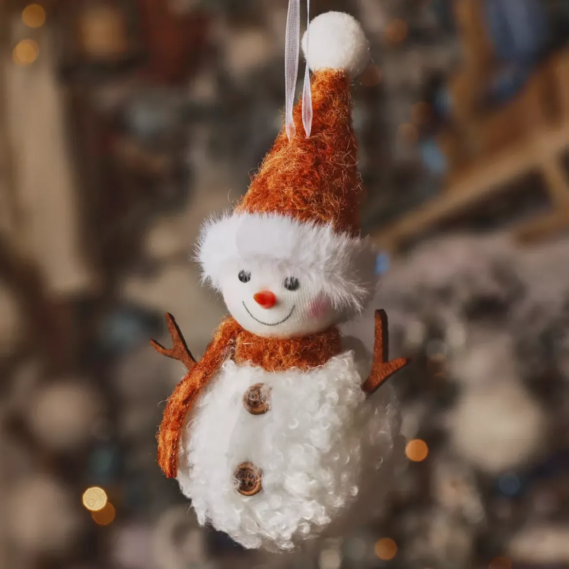 Decorazione natalizia da appendere (H13 cm) Pupazzo di neve Glacy Camel