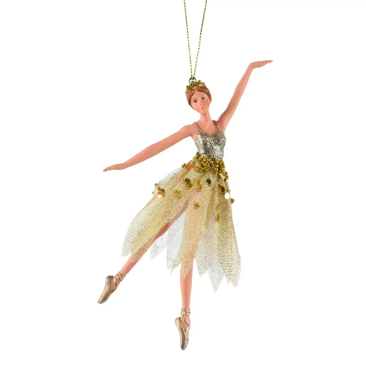 Decorazione natalizia da appendere (H16 cm) Fata danzatrice Oro