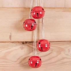 Decorazione natalizia da appendere (H55 cm) Campanelli in metallo Rosso