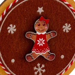 Decorazione natalizia in legno (D9 cm) Tronchetto Pan di zenzero Marrone
