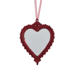 Decorazione natalizia sospesa (H14 cm) Cuore bohémien Rosso