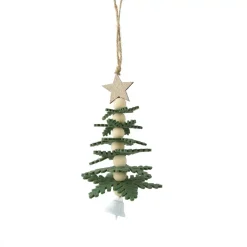 Decorazione natalizia sospesa in feltro (H17 cm) Albero incantato Verde abete
