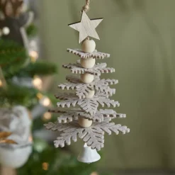 Decorazione natalizia sospesa in feltro (H17 cm) Albero incantato Grigio